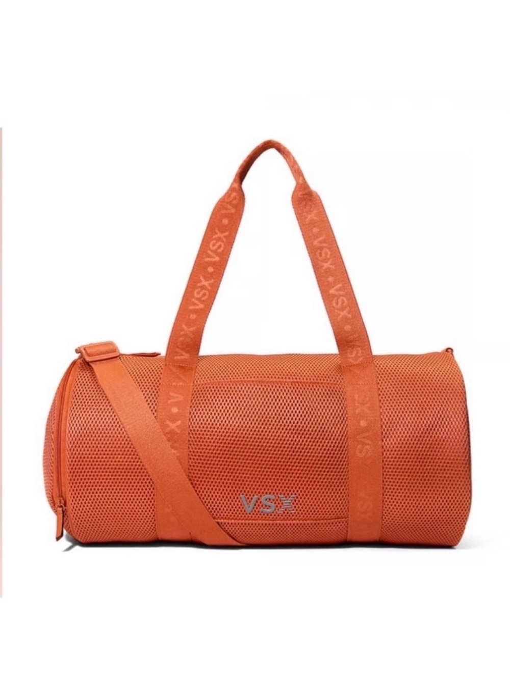VSX Victoria's Secret Mesh Duffle Gym Bag Orange Convertible Travel Weekender